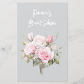 Papier Pink Gray Bridal Shower How well do you Game Card (Dos)