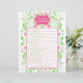Papier Pink Green Floral Bride meilleur jeu de Fête des m (Debout devant)