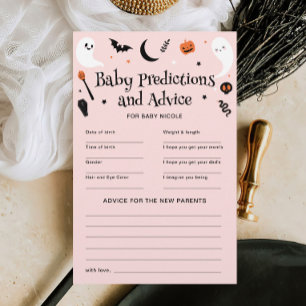 Papier Pink Halloween Baby shower Prédictions Conseils je