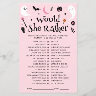 Papier Pink Halloween Baby shower Voudrait-Elle Plutôt Jo