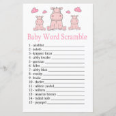 Papier Pink Hippo Baby jeu de mots scramble (Devant)
