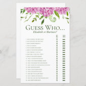 Papier Pink Hydrangeas Devine Qui Douche Jeu (Devant / Derrière)