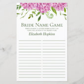Papier Pink Hydrangeas Nom Douche Jeu (Devant)