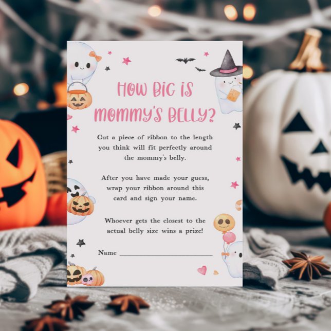 Papier Pink Little Boot Quelle est la taille de Mommys Be (Baby is Brewing Baby Shower How Big is Mommy's Belly Game)