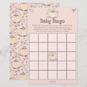 Papier Pink Little Citrouille Bingo Baby shower de 