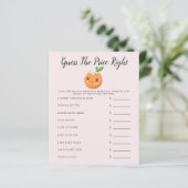 Papier Pink Little Cutie Baby shower Devinez Le Prix (Debout devant)