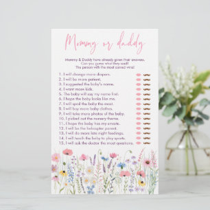 Papier Pink Meadow Fleurs sauvages Jeu de douche maman ou