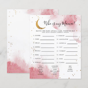 Papier Pink Moon Qui Est Mon Baby shower Mama Jeu