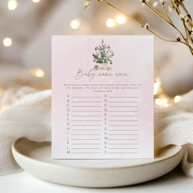 Papier Pink noël arbre bébé jeu de nom de race (Créateur téléchargé)