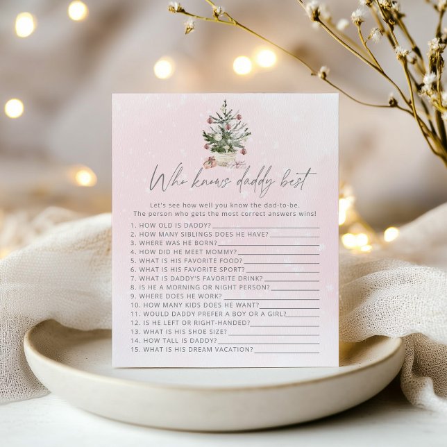 Papier Pink noël arbre qui connaît papa meilleur jeu (Créateur téléchargé)