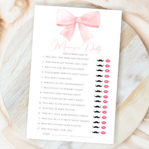 Papier Pink Pastel Bow Maman Ou Papa Devine Qui Joue