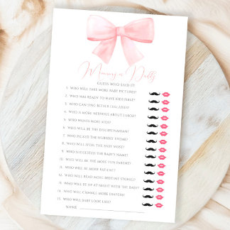Papier Pink Pastel Bow Maman Ou Papa Devine Qui Joue