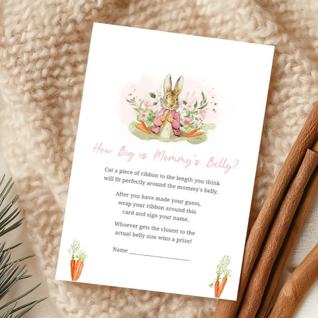 Papier Pink Peter Rabbit Baby Shower How Big Is Game (Créateur téléchargé)