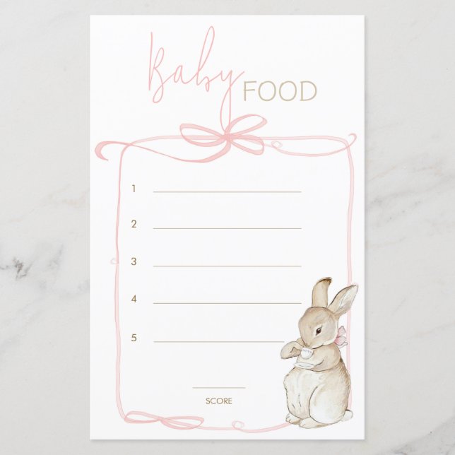 Papier Pink Peter the Rabbit Beatrix Guess Baby Food Game (Devant)