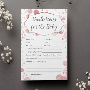 Papier Pink Prédictions & Conseils pour le jeu de baby sh