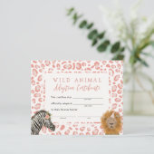 Papier Pink Safari Anniversaire du certificat d'adoption (Debout devant)