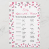 Papier Pink Silver Baby autour du monde jeu de traduction (Devant / Derrière)