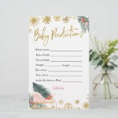 Papier Pink Sleigh Baby shower de Noël prédiction bébé (Debout devant)