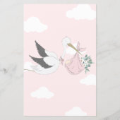 Papier Pink Stork Baby Predictions Jeu (Dos)