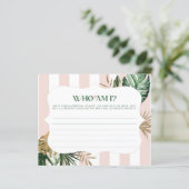 Papier Pink strié tropical Qui suis-je jeu de douche nupt (Debout devant)