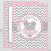 Papier Pink Tutu Chevron Imprimer Baby shower livre de je (Devant / Derrière)