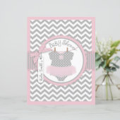 Papier Pink Tutu Chevron Imprimer Baby shower livre de je (Debout devant)
