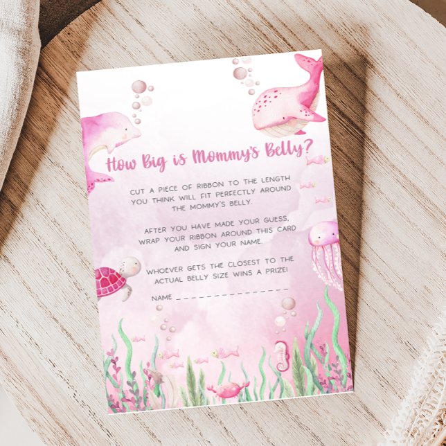 Papier Pink Under the Sea Baby Shower How Big Is Game (Under the Sea Baby Shower Game)