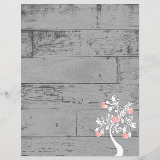 Papier Pink Valentine Hearts Tree Personnalisé (Dos)