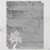 Papier Pink Valentine Hearts Tree Personnalisé (Devant / Derrière)