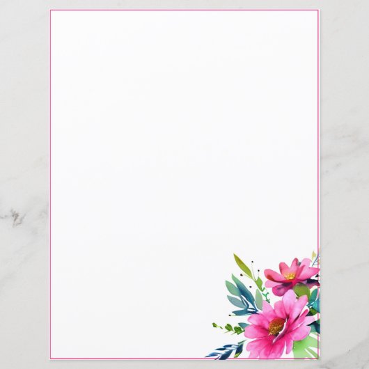 Papier Pink watercolor flowers (Devant)