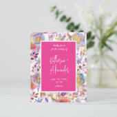 Papier Pink wedding floral Lily Invitation classics (Debout devant)