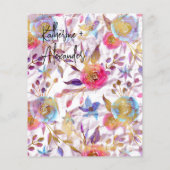 Papier Pink wedding floral Lily Invitation classics (Dos)