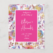 Papier Pink wedding floral Lily Invitation classics (Devant)