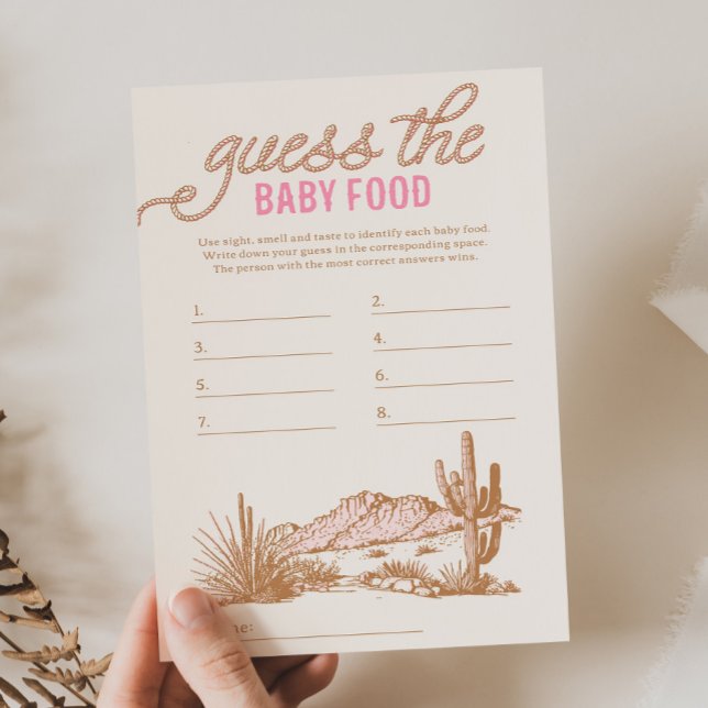 Papier Pink Western Guess Baby Food Game (Créateur téléchargé)