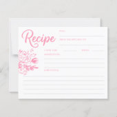 Papier Pink Whimsical Bridal Shower Recipe Card (Devant)