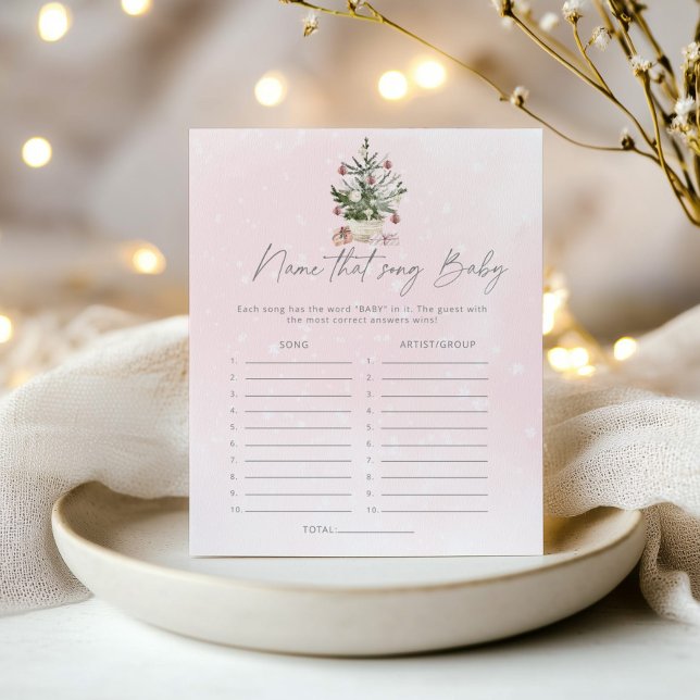 Papier Pink Winter Nom de la chanson jeu de baby shower (Créateur téléchargé)