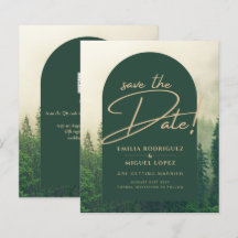 Pins de la forêt verte Mariage SAVE DATE