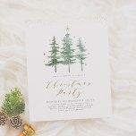 Papier Pins de Noël | Invitation Budget Fête<br><div class="desc">Invitation vos invités de fête de vacances dans le style, qu'ils soient famille, amis ou collègues de travail - ce design fonctionne pour des événements décontractés ou d'entreprise! Le design présente une aquarelle illustrant trois pins décorés d'étoiles dorées. Les détails de votre événement apparaissent ci-dessous avec "Christmas Party" en lettres...</div>