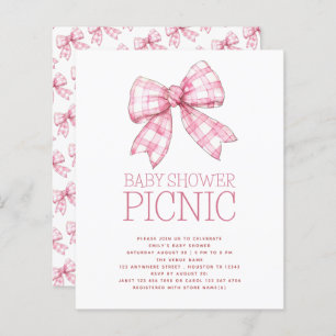 Papier Pique-nique sur le Baby shower rose En vichy Bow