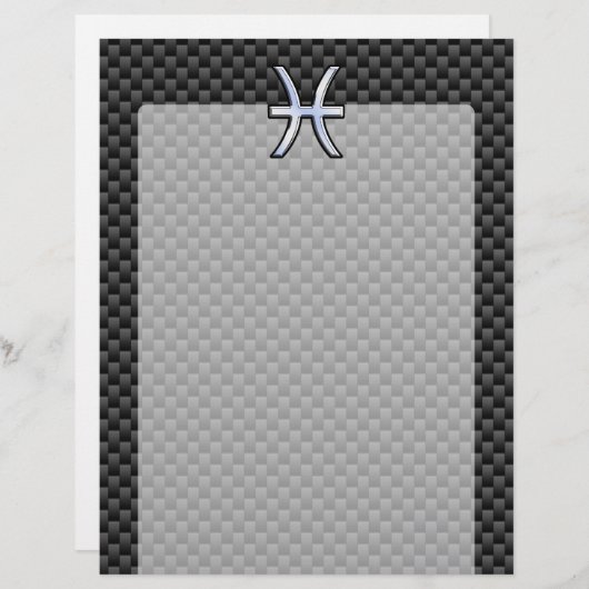 Papier Pisces Zodiac Connexion en fibre de carbone (Devant / Derrière)