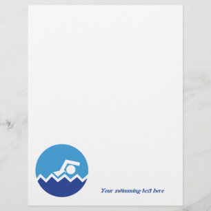 Papier Pismming venin, swimmer on blue circle custom