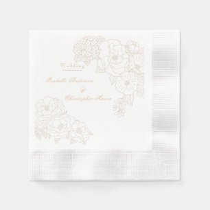Papier Pivoines de mariage romantiques serviette en papie
