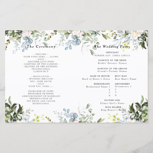 Papier PixDezines Aquarelle Dusty Blue Gum Eucalyptus (Dos)