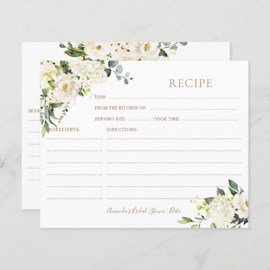 Papier PixDezines H2 Albaster Rose Recette Card (Devant / Derrière)