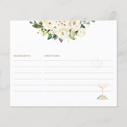 Papier PixDezines H2 Albaster Rose Recette Card (Dos)