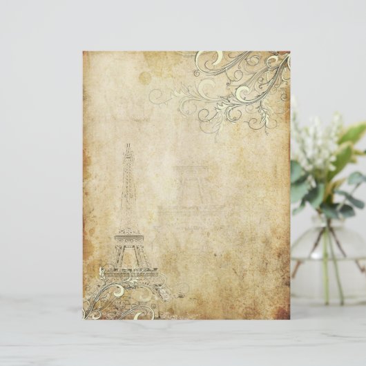 Papier PixDezines Tour Eiffel Vintage+Fils (Debout devant)