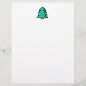 Papier Pixel art arbre de Noël vert avec décorations (Devant)