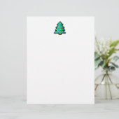 Papier Pixel art arbre de Noël vert avec décorations (Debout devant)