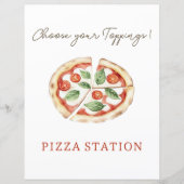Papier Pizza Station Custom Table Sign (Devant)