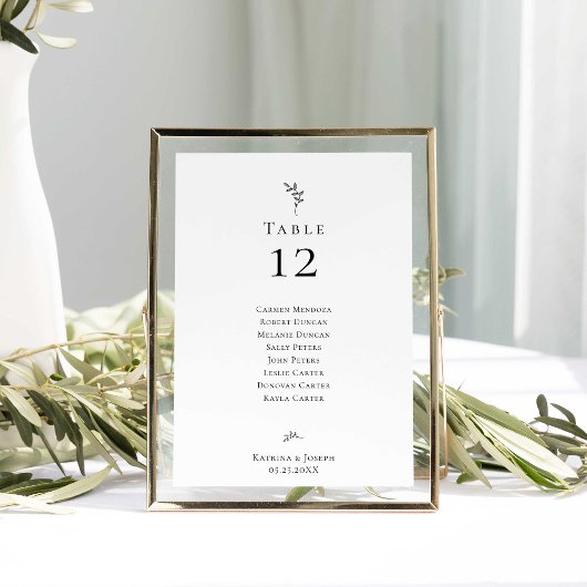 Papier Places assises de mariage minimal élégant à budget